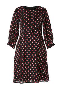 Hallhuber, Damen Kleid, Rot / Schwarz / Weiß