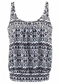 Lascana, Damen Tankini-Top, Anthrazit / Wei&szlig;