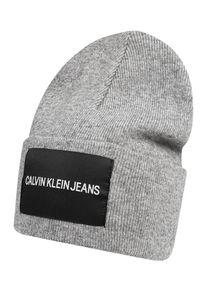Calvin Klein Jeans, Damen Feinstrickmütze mit Logo, Grau