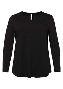 sheego Casual, Damen Langarmshirt, Schwarz