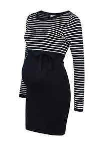 MAMALICIOUS, Damen Kleid 'MLSILVIA', Dunkelblau / Weiß