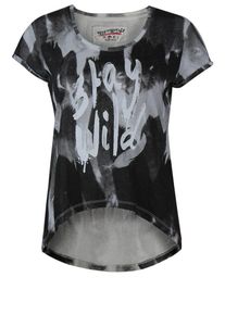 Trueprodigy, Damen T-Shirt 'Stay Wild', Grau / Schwarz