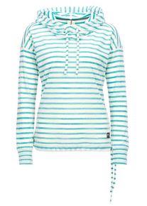super.natural, Damen Pullover 'Vacation Funnel', Jade / Weiß
