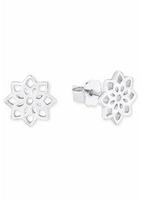 s.Oliver RED LABEL, Damen Paar Ohrstecker 'Blume', Silber