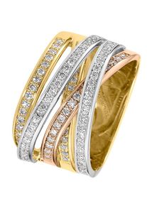 Christ, Damen Ring '60074992', Gold / Rosegold / Weiß