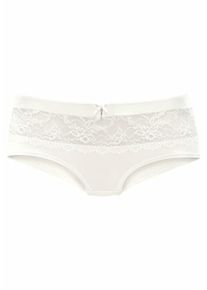 Lascana, Damen Panty mit transparenter Spitze vorne, Beige