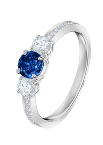 Swarovski, Damen ring 'Attract Trilogy 5448879', Blau / Silber
