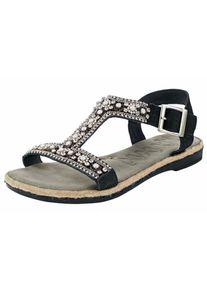 Heine, Damen Sandalette, Schwarz