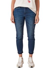 TRIANGLE, Damen Curvy Slim: 7/8-Stretchdenim, Blue Denim