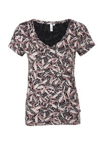 Q/S Designed By, Damen T-Shirt, Beige / Altrosa / Schwarz