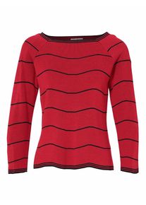 Heine, Damen Pullover, Rot / Schwarz