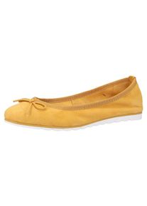 Marco Tozzi, Damen Ballerinas, Goldgelb
