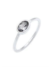 Elli, Damen Ring 'Oval', Schwarz / Silber