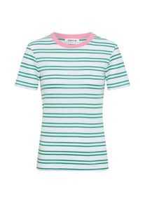 EDITED, Damen T-Shirt 'Leila', Grün / Rosa / Weiß