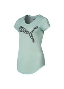 Puma, Damen Trainingsshirt 'Heather Cat', Pastellblau / Schwarz