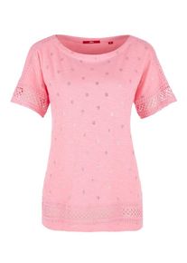 s.Oliver RED LABEL, Damen Oversize-Shirt, Pink / Silber