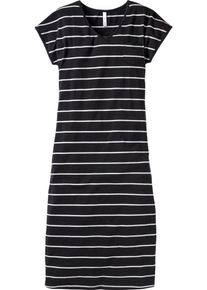 sheego Casual, Damen Maxikleid, Schwarz / Wei&szlig;