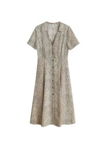 Mango, Damen Kleid, Beige / Braun / Schwarz
