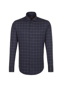 Seidensticker, Herren Hemd, Nachtblau / Wei&szlig;