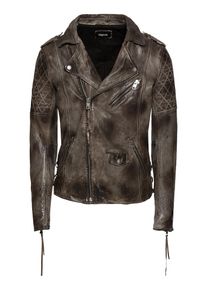tigha, Herren Lederjacke 'Lionel', Schlammfarben