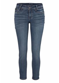 Arizona, Damen 7/8-Jeans 'Mit Fake-Zippertaschen', Blau