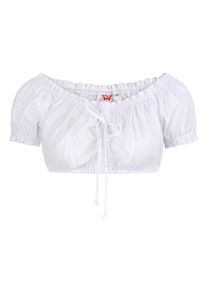 Spieth & Wensky SPIETH & WENSKY, Damen Dirndl-Bluse "Elle" mit Car-Ausschnitt, Wei&szlig;