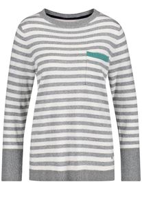 Gerry Weber, Damen Pullover, Grau / Wei&szlig;