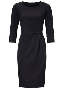Heine, Damen Jerseykleid mit Raffungen, Schwarz