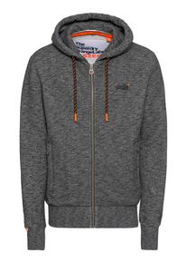 Superdry, Herren Sweatjacke, Dunkelgrau / Neonorange
