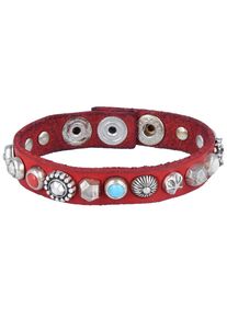 Campomaggi, Damen Armband, Rot / Silber