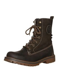 Dockers by Gerli, Damen Schn&uuml;rstiefelette mit Velourslederschaft, Dunkelbraun