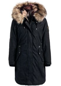 Khujo, Damen Mantel 'MERYEM2 SOLID WITH INNER FUR JACKET', Chamois / Kobaltblau