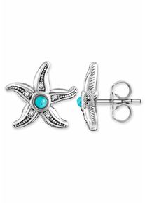 Thomas Sabo, Damen Paar Ohrstecker 'Seestern', Türkis / Silber