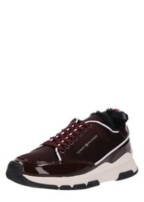 Tommy Hilfiger, Damen Sneaker 'SATIN', Braun / Dunkelrot / Offwhite