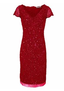 Heine, Damen Cocktailkleid mit Pailletten, Rot