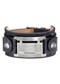 Fossil, Herren Armband, Schwarz / Silber