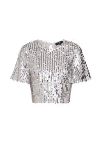 Missguided, Damen Shirt 'Sequin Crop Top Co Ord', Silber