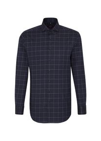 Seidensticker, Herren Hemd, Indigo / Wei&szlig;