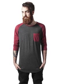 Urban Classics, Herren Tee, Grau / Burgunder