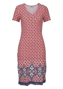 Boysen's BOYSEN'S, Damen Jerseykleid, Rauchblau / Rot / Offwhite