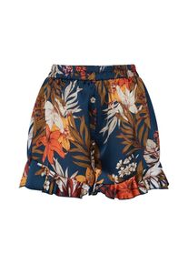 boohoo, Damen Short 'Tropical Print Elasticated Runner Shorts', Petrol / Mischfarben