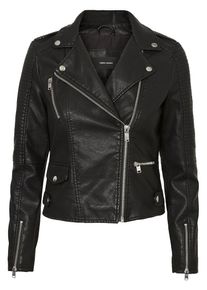 Véro Moda VERO MODA, Damen Jacke aus Lederimitat, Schwarz