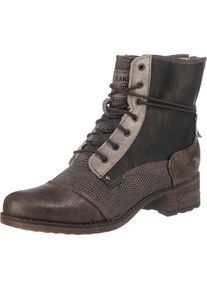 Mustang, Damen Shoes Schn&uuml;rboots, Creme / Braun / Dunkelbraun / Taupe