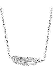 Fossil, Damen Kette 'Feder, VINTAGE MOTIFS, JF02851040', Silber / Weiß
