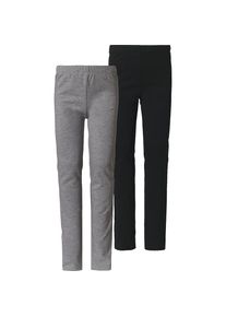 Minymo, Mädchen Leggings, Graumeliert / Schwarz