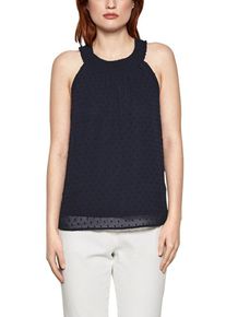 s.Oliver BLACK LABEL, Damen Plutis-Blusentop aus Chiffon, Navy