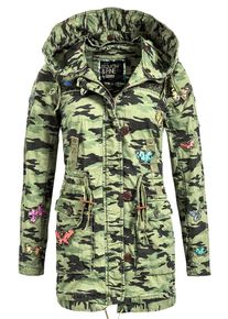 Khujo, Damen Kapuzenjacke 'TAIPA', Nachtblau / Grün / Khaki
