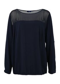 Tom Tailor Women +, Damen Bluse 'easy fabric mix blouse', Blau