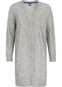 Tommy Hilfiger, Damen Strickjacke 'VALLIS OPEN CARDI', Hellgrau