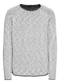 Review, Herren Pullover '2TN SLUB RAGLAN', Graumeliert